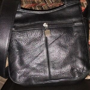 Stoney Clover Lane Black Leather Messenger Bag